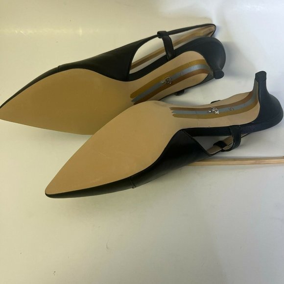 Sam Edelman Leather Slingback Pumps Denia Black Heels Shoes Women sz 5 NEW - Picture 4 of 7